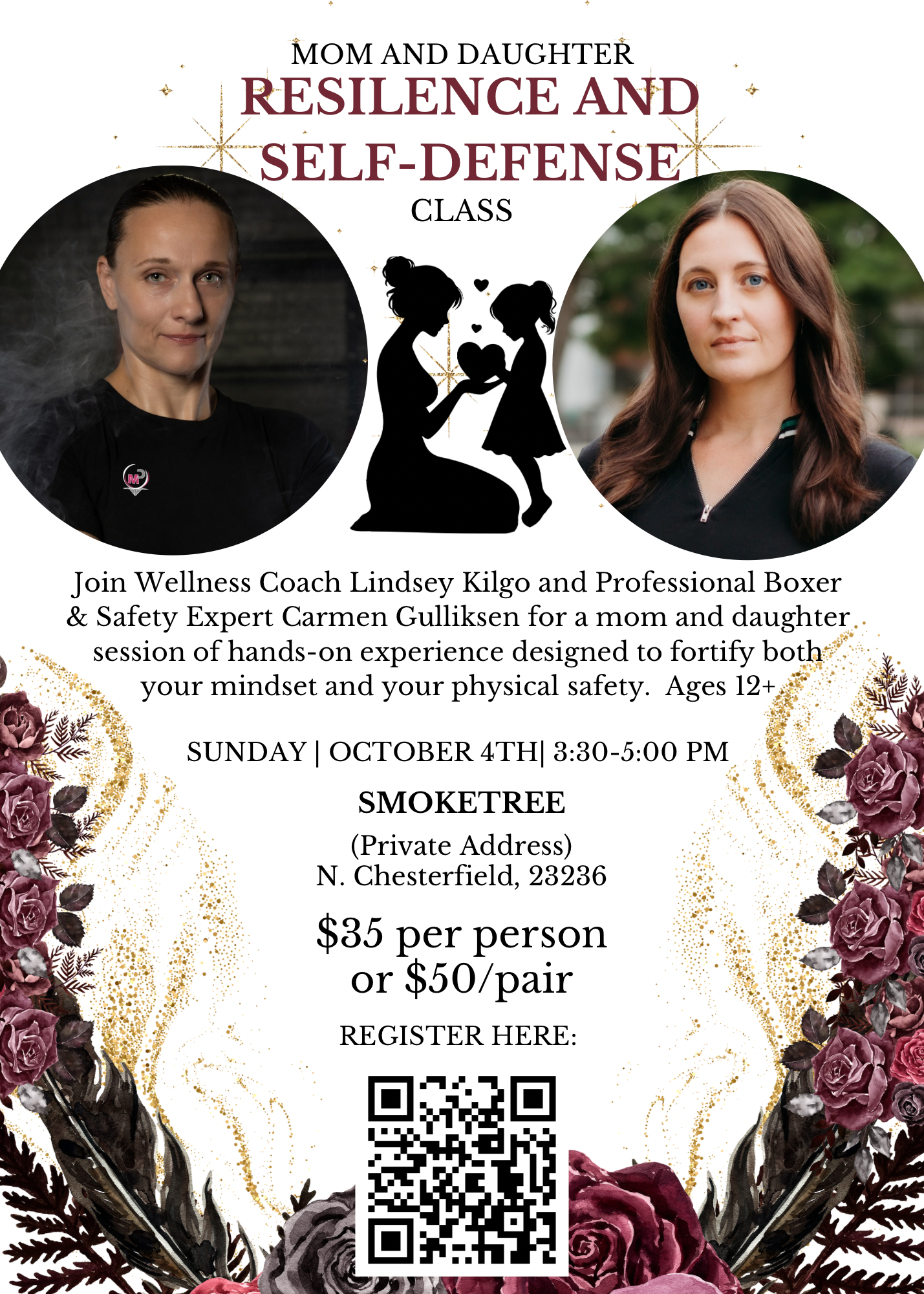 Manifesting Wellness - Mom & Daughter Resilience and Self-Defense Class flyer